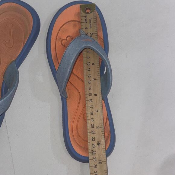 Nike 2007 Multicolor Comfort Footbed Logo Casual Athletic Flip Flops Size 6Y - Picture 11 of 14